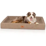 Knuffelwuff Tierbett Hundebett Austin, Orthopädisch braun 100 cm x 120 cm