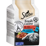 Sheba Katzennassfutter Fresh Cuisine Taste of Paris, 36 Portionsbeutel, 6x50g (6er Pack) – Katzenfutter nass, mit Rind und Weißfisch (MSC zertifiziert)