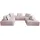 KAWOLA Modulsofa Cord 5-Sitzer Rosa