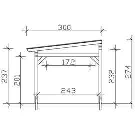 SKANHOLZ Sanremo 541 x 300 cm Fichtenholz schiefergrau
