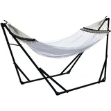 Outsunny Hängemattengestell, Hängestuhlgestell, Hängemattenständer mit Hängematte, Tragetasche, bis 120 kg Belastbar, Stahl, 263 x 89 x 100 cm, Schwarz