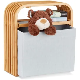 Relaxdays Hocker mit Aufbewahrung, Grau,Hellbraun