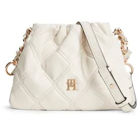 Tommy Hilfiger TH Feminine Mini Crossover Umhängetasche Kunstleder Beige/White