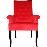 Casa Padrino Luxus Esszimmer Stuhl Rot / Schwarz mit Armlehnen Mod2 - Barock Möbel - Hotel Restaurant Möbel Gastronomie