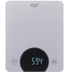 Adler AD 3173 Küchenwaage digital LED Anzeige bis 10 kg silber Haushaltswaage Tara Funktion