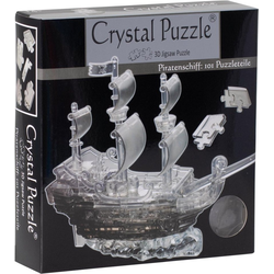 HCM KINZEL 3D-Puzzle Crystal Puzzle, Piratenschiff transparent, 101 Puzzleteile bunt