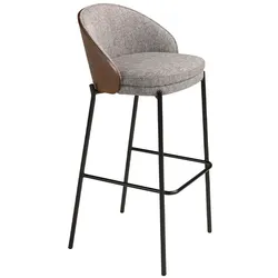 AC ANGEL CERDA Angel Cerdá  Hocker aus grauem Stoff und Nussbaumholz 4127C