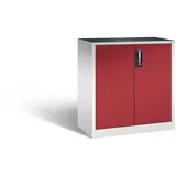 C+P Werkstattschrank | HxBxT 100x93x50cm | Lichtgrau/Rubinrot von PROREGAL