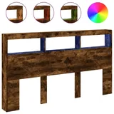 vidaXL Led-kopfteil mit Ablage Räuchereiche 180x17x102 cm vidaXL