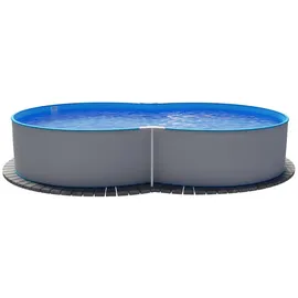 SUMMER FUN Stahlwandpool achtform Exklusiv 725 x 460 x 120 cm