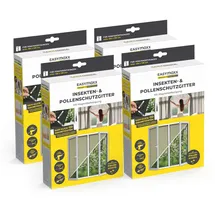 EasyMaxx Fliegengitter für Fenster mit Pollenschutz & Magic Click | Moskitonetz zuschneidbar für alle Fenster bis 150x130cm | Einfache Montage mit 12 Magneten - kein Bohren oder Schrauben [4 Stück]