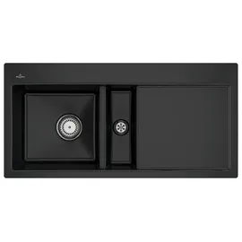 Villeroy & Boch Subway 60 flat links flächenbündig schwarz Handbetätigung 965 x 475 mm