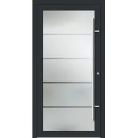 PREMIUM Aluminium-Glas Haustür "ROMY" 90 mm Vollglas flächenbündig Anthrazit RAL 7016 beidseitig innen öffnend DIN rechts