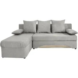 Jockenhöfer Ecksofa Starlight L-Form Polyester mit Bettfunktion 3-Sitzer Grau