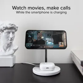 SBS Vertikale kabellose 2-in-1-Ladestation für iPhone, Android-Handys, AirPods, TWS-Ohrhörer