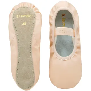 s.lemon Mädchen Ballettschuhe aus Leder Kinder Volle Sohle Ballet Schuhe Rosa 38 - 38 EU