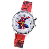 Leuchtende Armbanduhr Spiderman Superhelden – Armbanduhr für Jungen mit mehrfarbigem Licht, Rot, Riemen, Rot, Armband, rot, Riemen