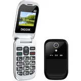 Diccik K01 4G Seniorenhandy Klapphandy Ohne Vertrag, Großtastenhandy,HAC-Hörgerätefunktion,Flip Mobiltelefon SOS Notruffunktion,1000mAh Akku,Taschenlampe,FM-Radio (Black)
