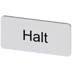 Siemens 3SU19000AC810AK0 Bezeichnungsschild 12, 5x27mm, Schild silber, Beschriftung: Halt - 10 Stück