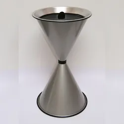 Aschenbecher Standascher Diabola 71x40cm silber SZAGATO Made in Germany Aschenbecher für draußen mit Deckel Standaschenbecher Stand Aschenbecher