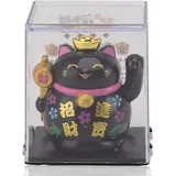 Cyrank Maneki Neko Winkekatze, Winkende Glückskatze, Winkekatze, Glücksbringer, Japanische Maneki-Neko-Glückskatze Mit Wellenarm, Niedliche Chinesische Katze Für Heim- Und Autodekoration(Schwarz)