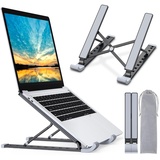 Babacom Laptop Ständer, 9-Stufe Aluminium Tragbar Höhenverstellbarer Belüfteter Notebook Ständer Kompatibel mit MacBook Pro Air, und andere 10-15,6 ” Laptops Tablet, Schwarz