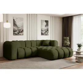 altdecor Ecksofa, Ottomane rechts, OLEA-L1 - 231x173x74 cm Grün