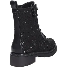 Marco Tozzi Damen Stiefeletten zum Schnüren mit Reißverschluss Glitzerdetails, Schwarz (Black Glitter), 40 EU