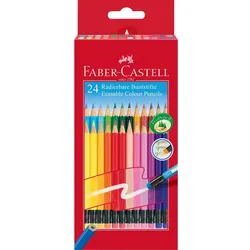 FABER-CASTELL Buntstifte radierbar, 24er Kartonetui