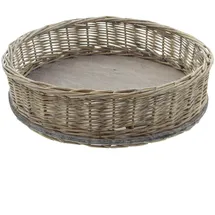 Frank Flechtwaren Aufbewahrungskorb Tablettkorb rund  grau