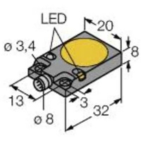 Turck Sensor bündig PNP, Wechsler BI7-Q08-VP6X2-V1141