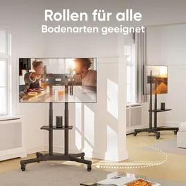 ONKRON Mobiler TV-Ständer für 32"-65", max, 45 kg, schwarz