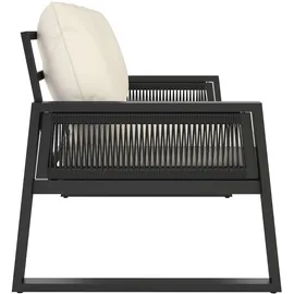 Tectake tectake® Gartenlounge-Set im Rope-Design, mit Aluminiumgestell, absolut wetterfest, höhenverstellbare Füße