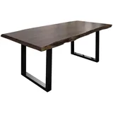 MASSIVMOEBEL24.DE Baumtisch 220 x 77 x 100 cm grau