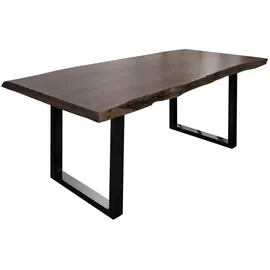 MASSIVMOEBEL24.DE Baumtisch 220 x 77 x 100 cm grau