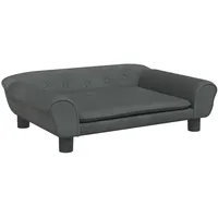 vidaXL Kindersofa, Couch für Kinder, Kindercouch mit runden Kanten, Kindersessel Minisofa Polstersofa Kindermöbel Sofa Kinderzimmer, Dunkelgrau Samt