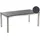 Beliani Gartentisch Schwarz/Silber Granit/Basalt Edelstahl 180 x 90 cm Poliert Modern Outdoor - Schwarz, Silber, Stein, Quadratisch, 90x76x180 Gartenmöbel, Gartentische, Gartentische