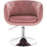 Svita Panama Retro Loungestuhl Cocktailsessel Altrosa Samt-Optik Tellerfuß