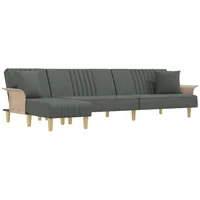 vidaXL Schlafsofa in L-Form Dunkelgrau 279x140x70 cm Stoff