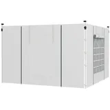 Outsunny 2 Seitenteile für Pavillon 3x3/3x6 m, Seitenwand mit Fenster Tür, Weiß
