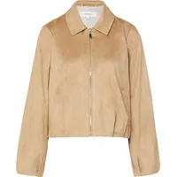 Comma, Regular Fit Blouson in Veloursleder-Optik mit Faltendetails - braun - 46