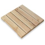 holz4home® Holzfliese Kiefernholz 47,5x47,5 cm I Terrassenfliese aus Holz I Terrassendiele Aussen I Rutschfest Geriffelt I Bodenfliese Terrasse Balkon Garten