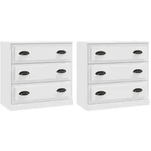 vidaXL Sideboards 2 Stk. Weiß Holzwerkstoff