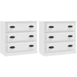 vidaXL Sideboards 2 Stk. Weiß Holzwerkstoff
