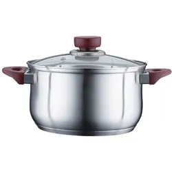 PETERHOF Kochtopf Ø20cm 3,4L Induktion 18/10 Edelstahl Marmorbeschichtung Suppentopf Weichgriffe Deckel