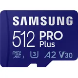 Samsung PRO Plus 512 GB, UHS-I U3, Full HD & 4K UHD, 160 MB/s Lesen, 120 MB/s Schreiben, Speicherkarte Blau