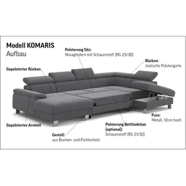 Cotta Wohnlandschaft Kunstleder U-Form 320 cm Schwarz