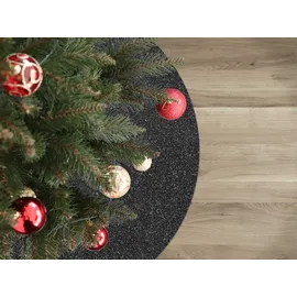 Primaflor Weihnachtsbaum Unterlage Glimmer Rund - Anthrazit, - Ø 50cm