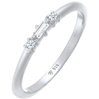 Elli DIAMONDS Verlobungsring Diamant (0.03 ct.) Rechteck 925 Silber Ringe Damen