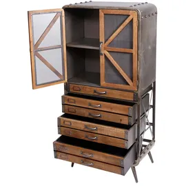 MCW Hochschrank F91 60 x 128 x 33 cm Braun/Schwarz